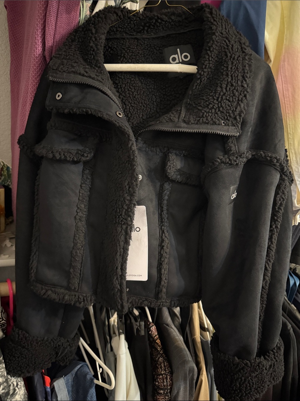 Alo yoga faux sherpa jacket large NWT